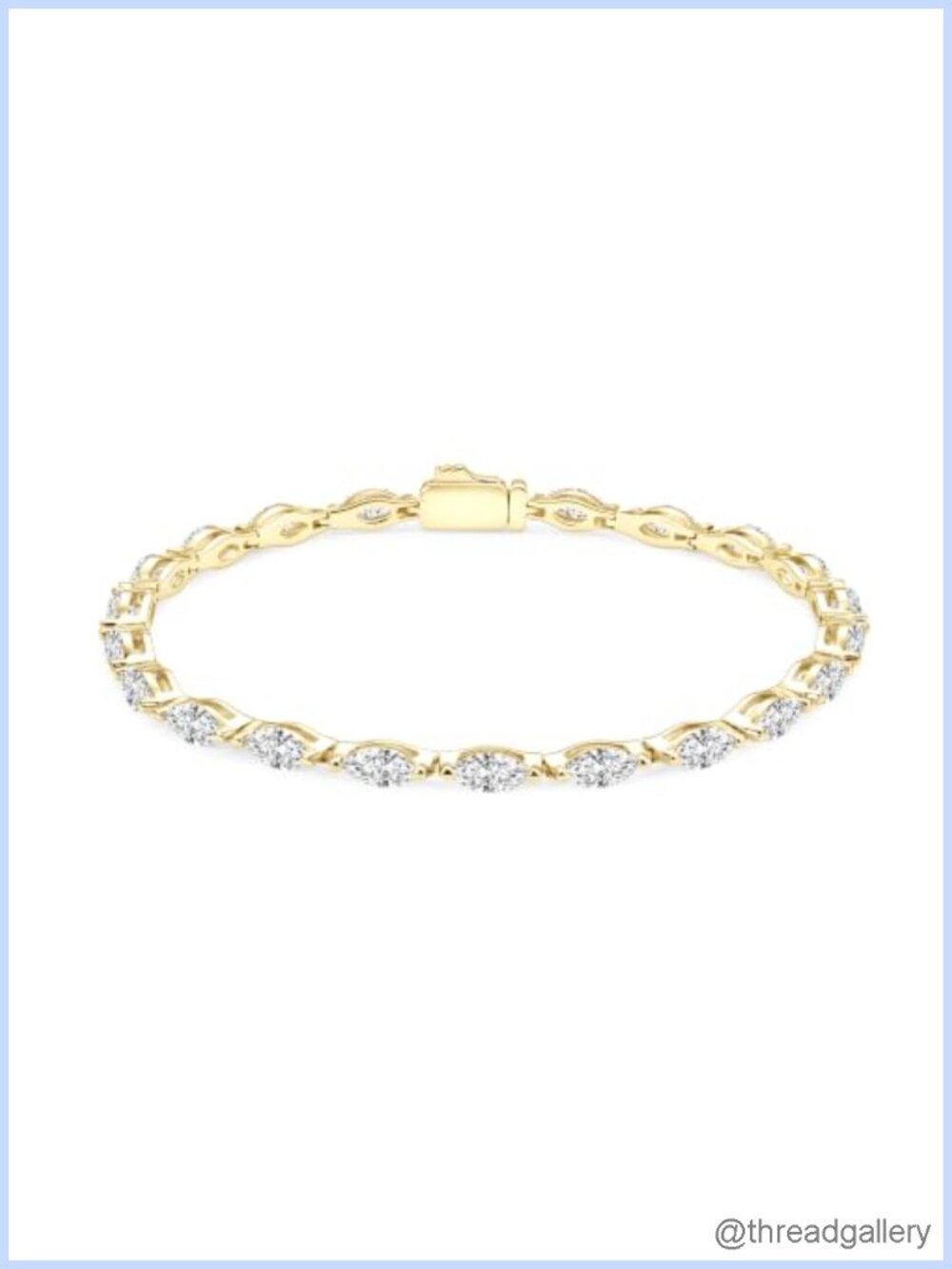 Marquise Moissanite Tennis Bracelet 14K Gold Filled 7"